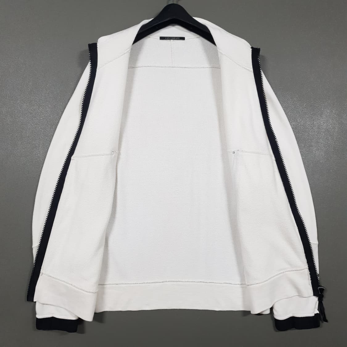 실측 M (95) 정품 CP컴퍼니 시스루 코튼 집업 자켓 크림 상품이미지6