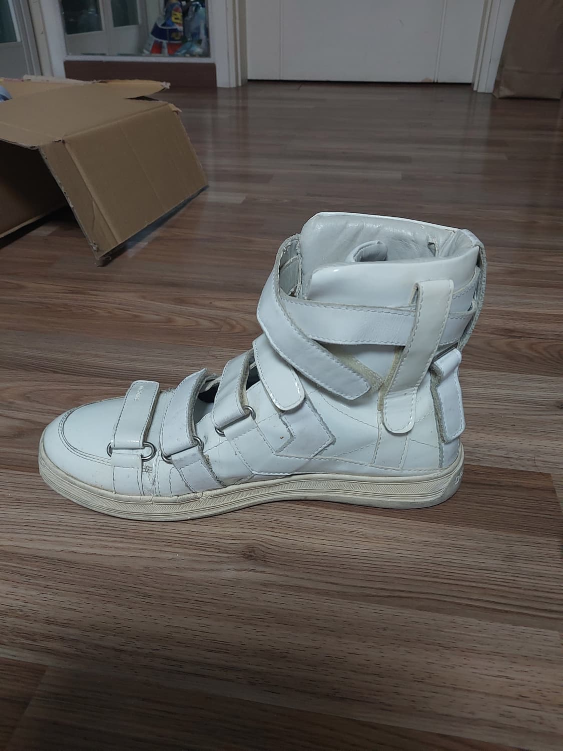 디올 옴므 AW08 화이트 벨크로 하이탑 상품이미지4