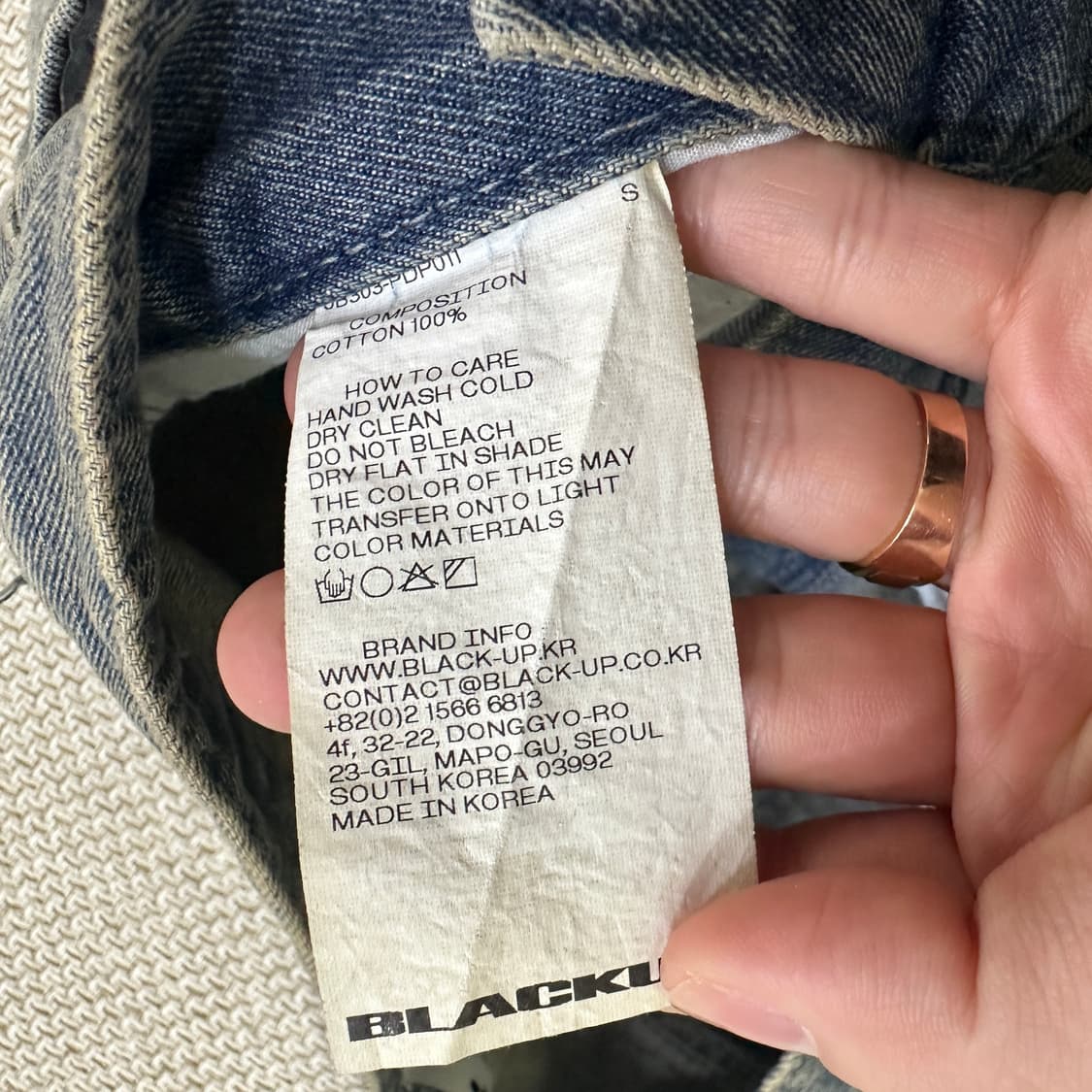 S 블랙업 빈티지 워싱 데님 팬츠 0403D 상품이미지3