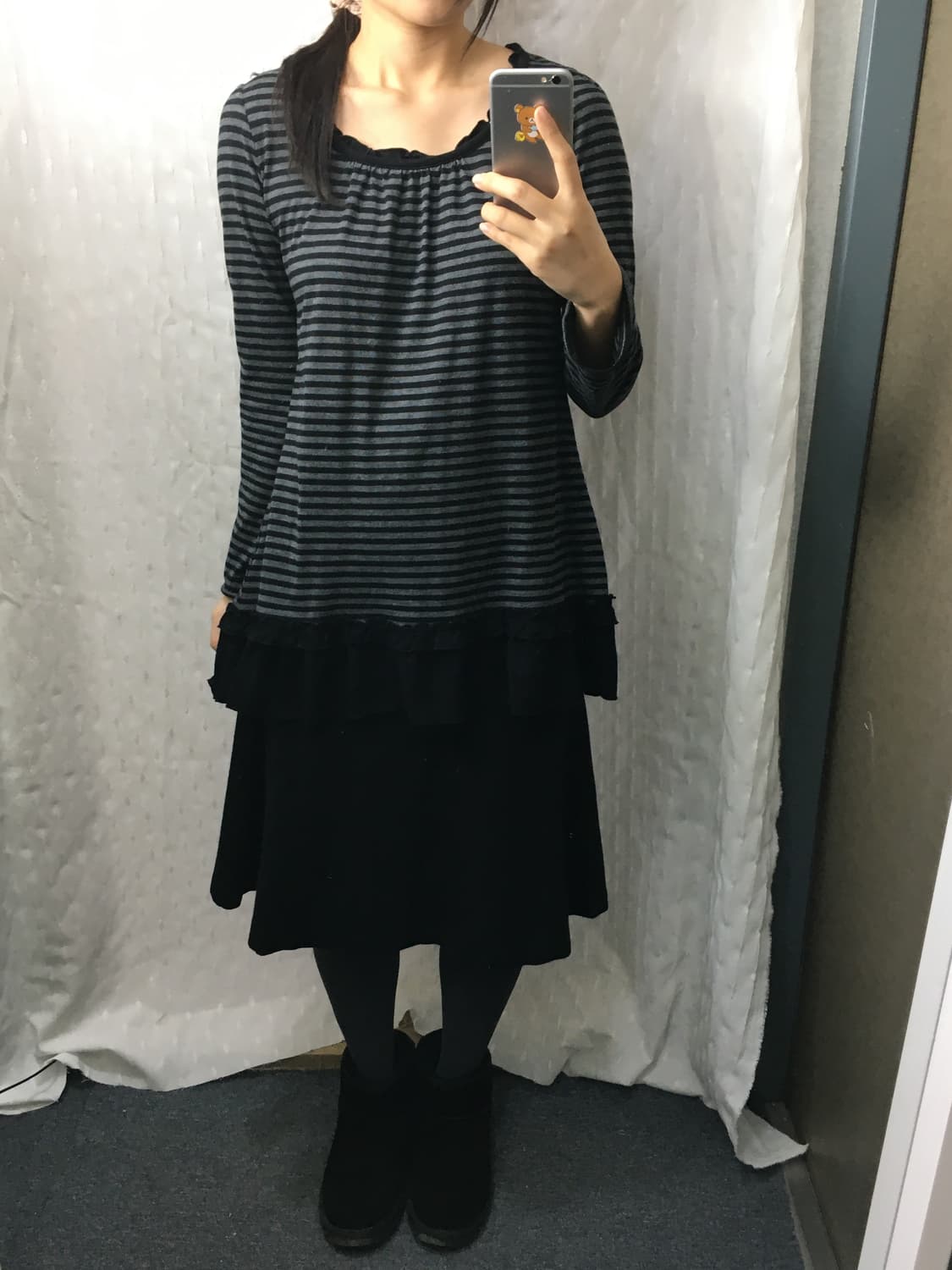 스트라이프 프릴 긴소매 티셔츠 상품이미지5