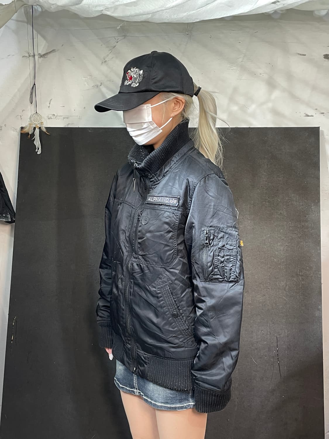 알파인더스트리 로고 패치 안감 누빔 ma-1 마원 항공잠바 M 상품이미지3