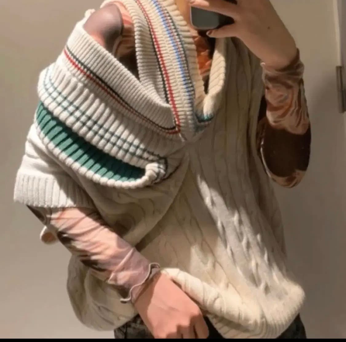 와이프로젝트 쓰리넥 니트 베스트 상품이미지2