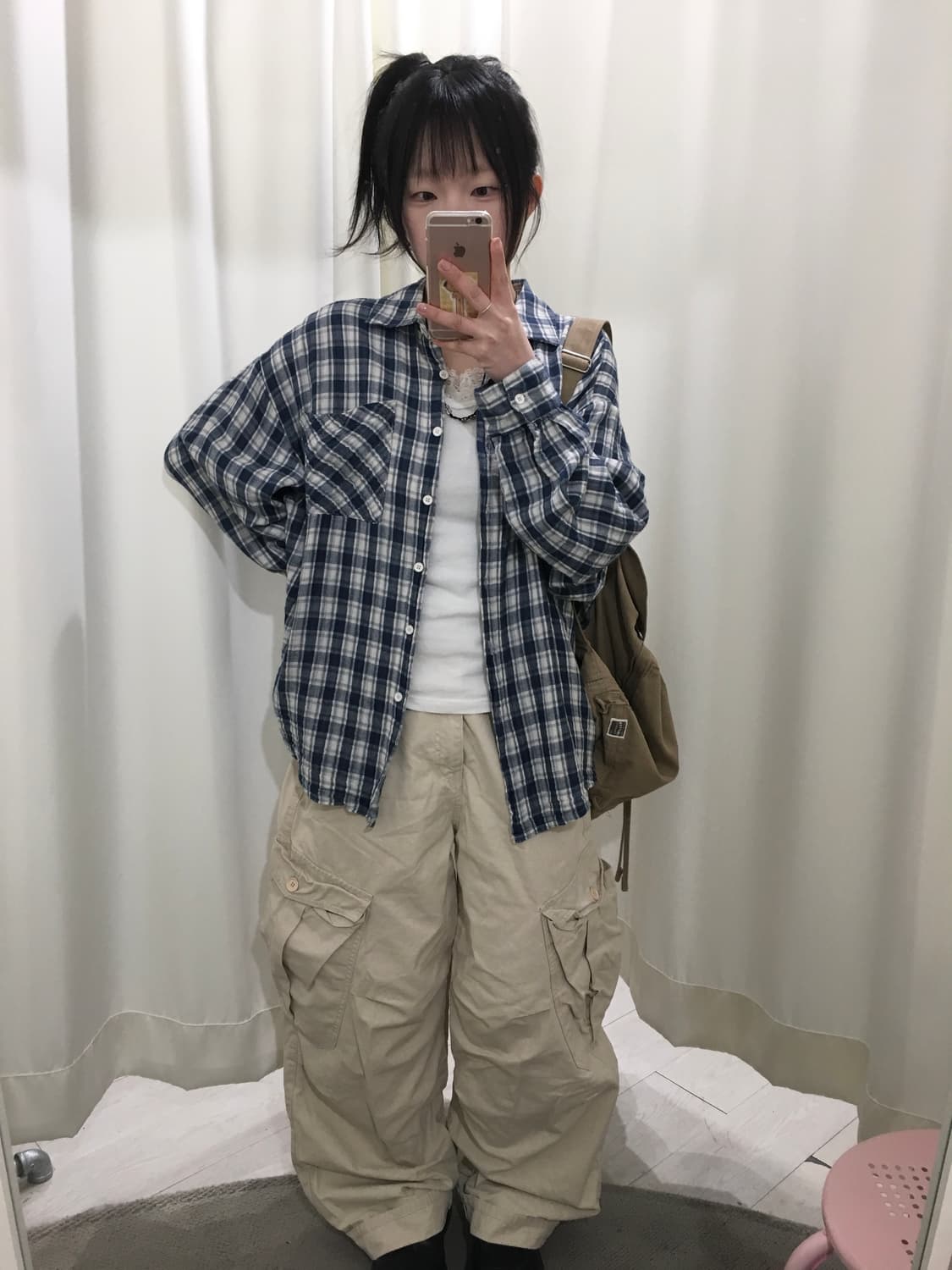 natural check shirt 상품이미지3