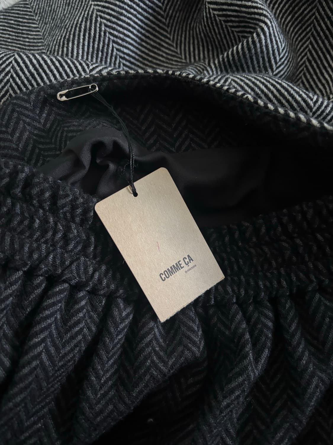 Comme ca 일본빈티지 울 헤링본 롱스커트 상품이미지2