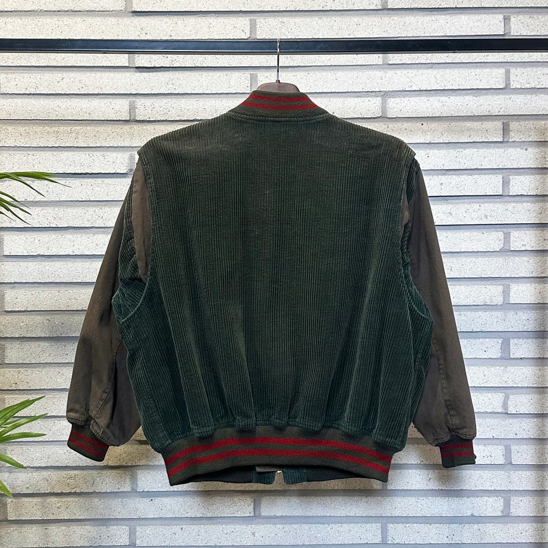 JPN VINTAGE 코듀로이 블루종 자켓 어스톤 배색 디테일 딥그린 상품이미지3