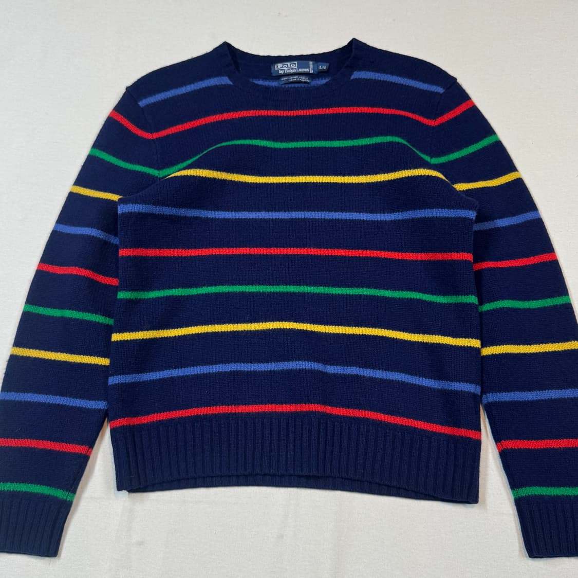 L) 폴로 랄프로렌 램스울 스트라이프 라운드넥 니트 상품이미지2