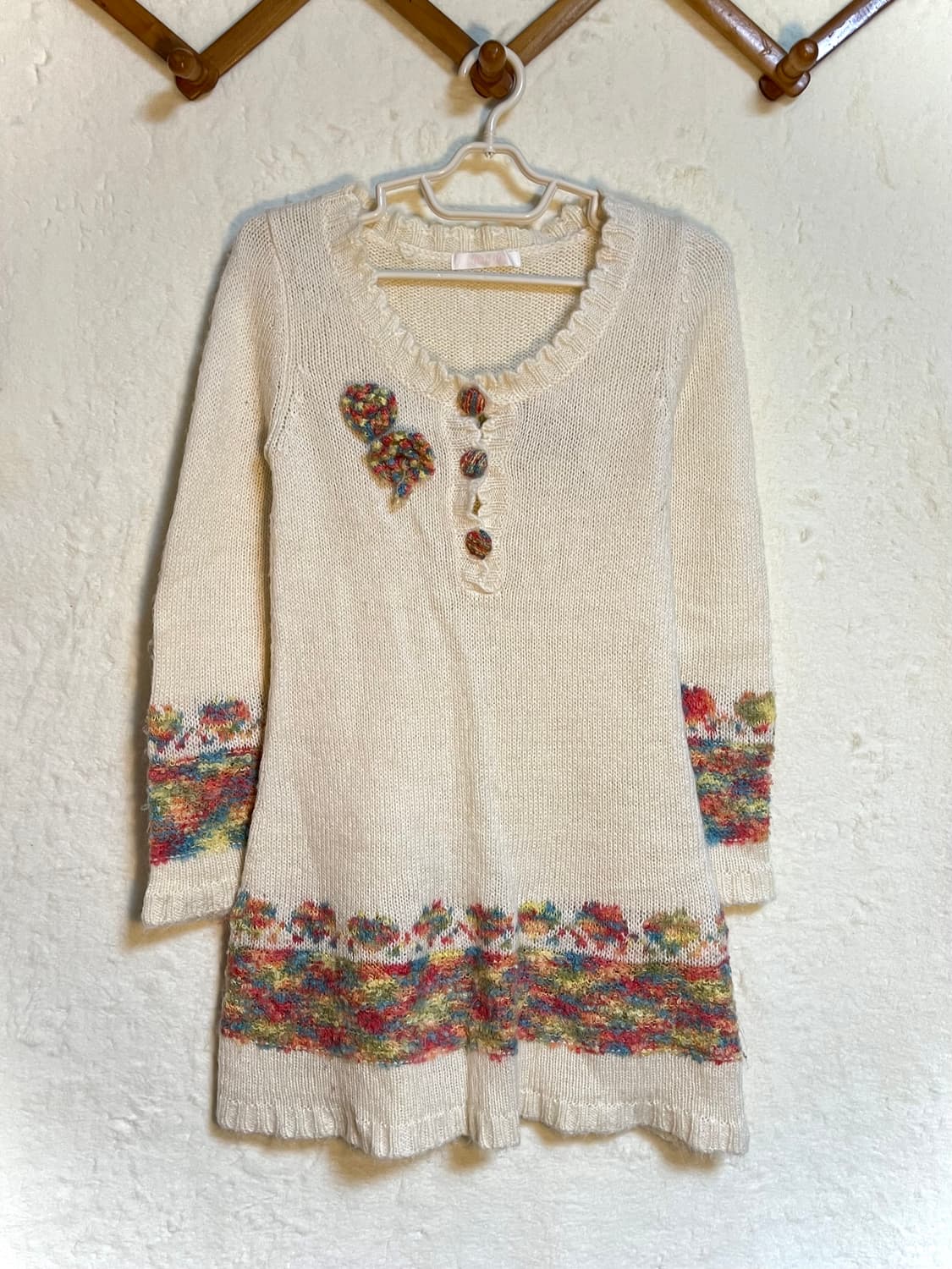 빈티지 하구미 뜨개 패치 니트 원피스  상품이미지1