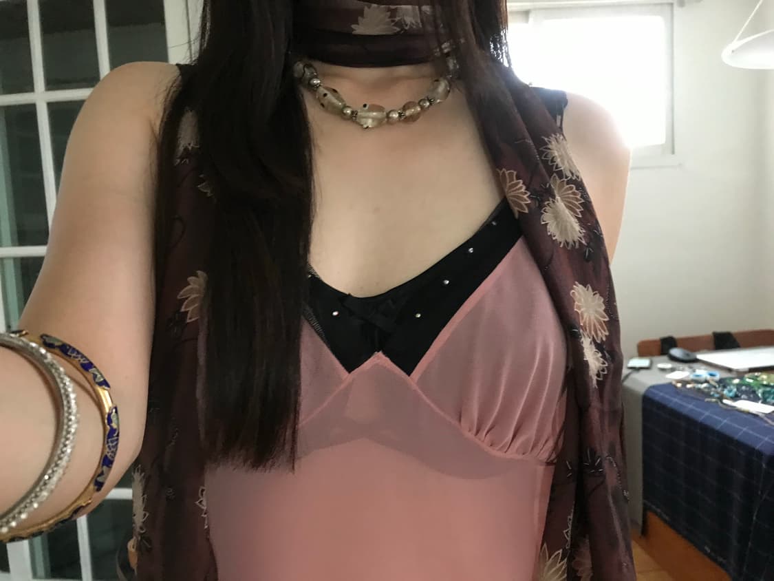 vintage pink see-through sleeveless 상품이미지5