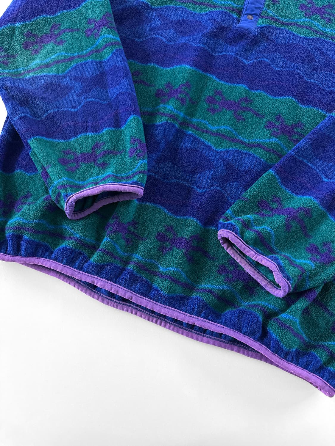 90s 빈티지 엘엘빈 애니멀 모티브 패턴 스냅 플리스 상품이미지9