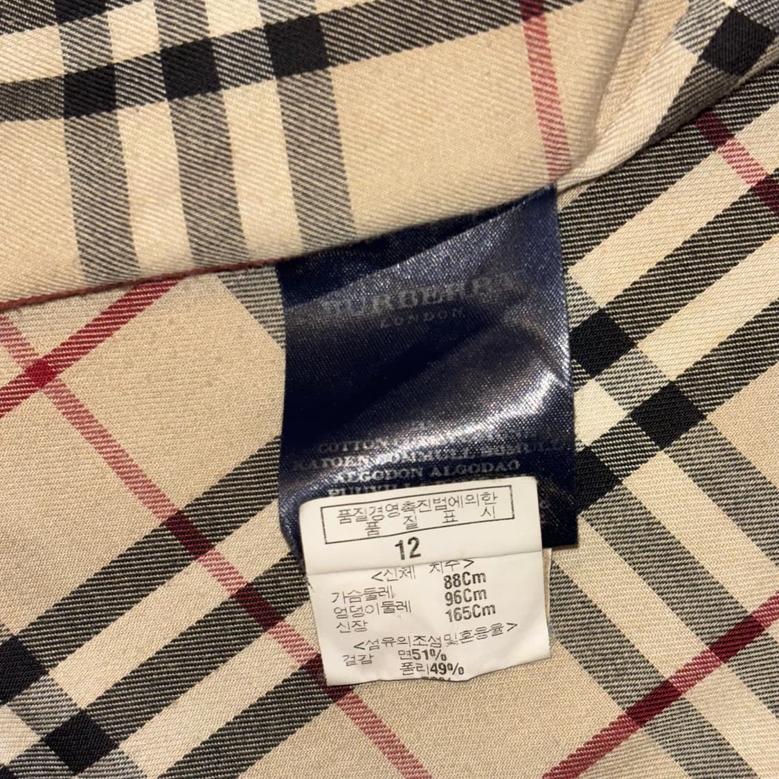 [상태 최상]Burberry 버버리 노바체크 싱글코트 상품이미지6