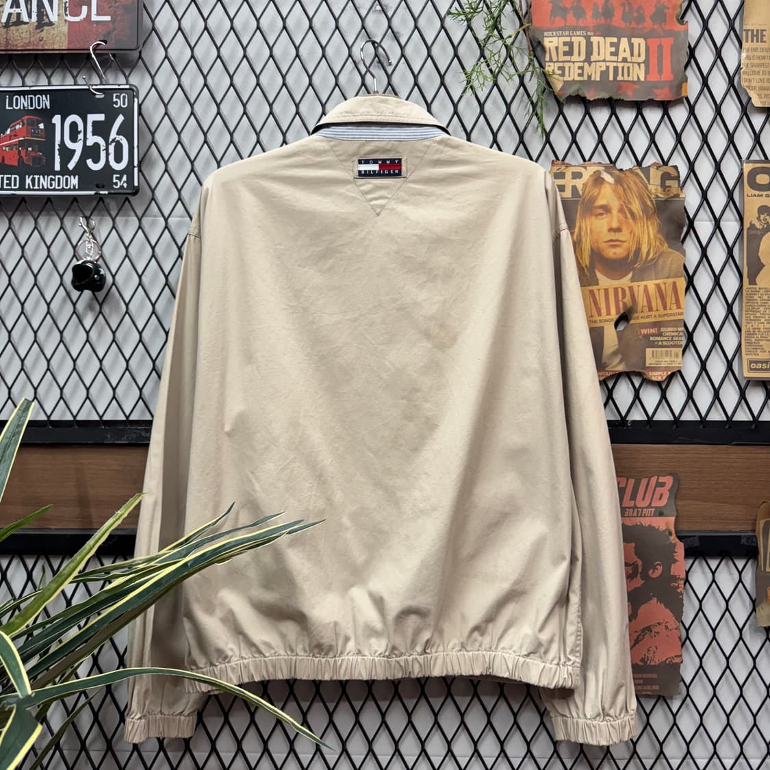 00s 타미힐피거 클래식 블루종 자켓 전면 로고 포인트 베이지 상품이미지2