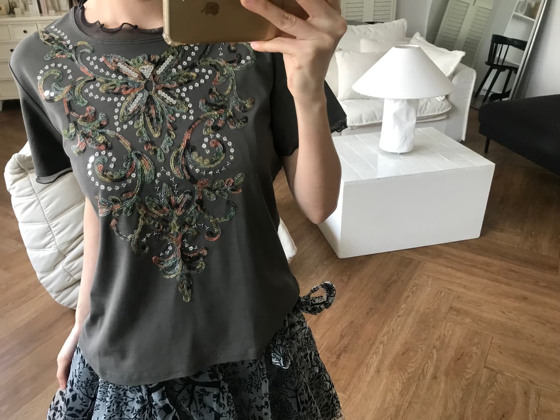 vintage pattern top 상품이미지4