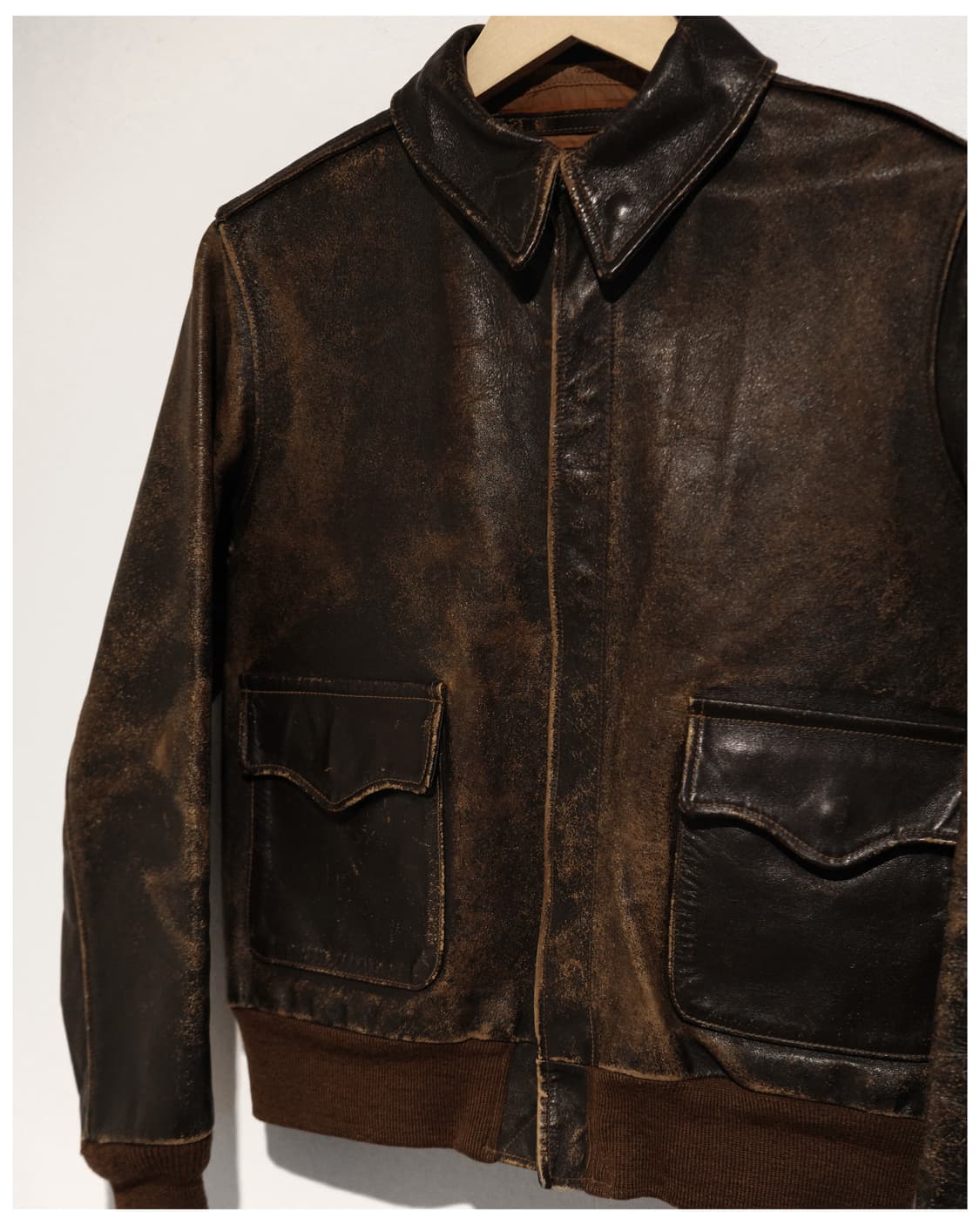 리얼맥코이 A-2 레더 자켓 36사이즈 (추천 44-55) 상품이미지6