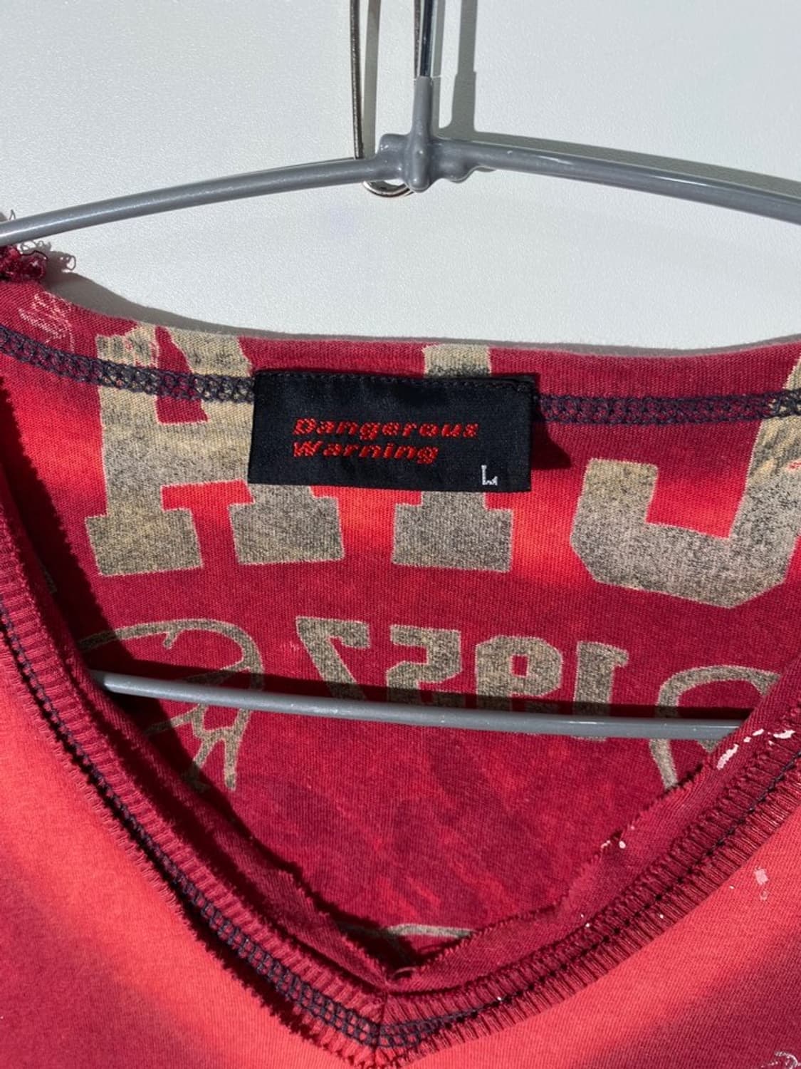 dangerous warning 페인티드 티셔츠 상품이미지3