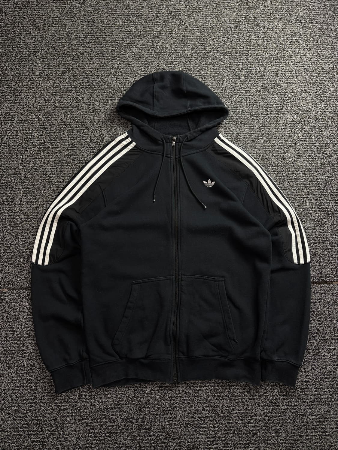 아디다스 트레포일 로고 블랙 트랙 스웻 후드집업 1753 상품이미지2