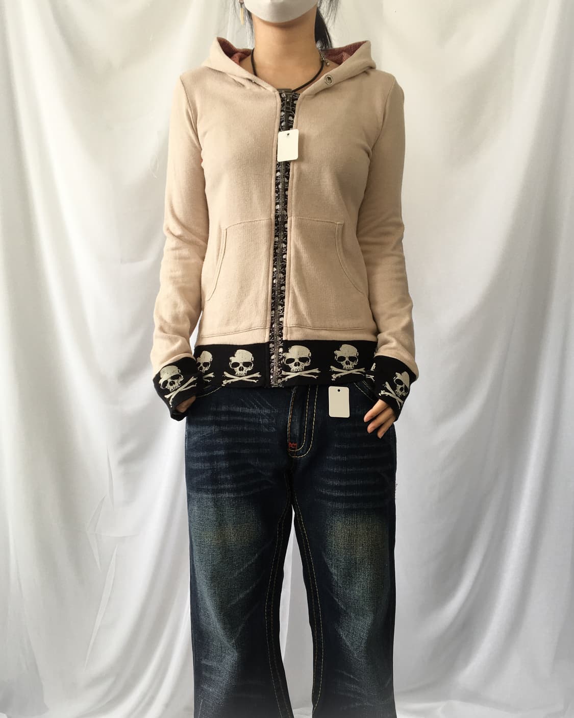 Skull trimming hood zip up 상품이미지1