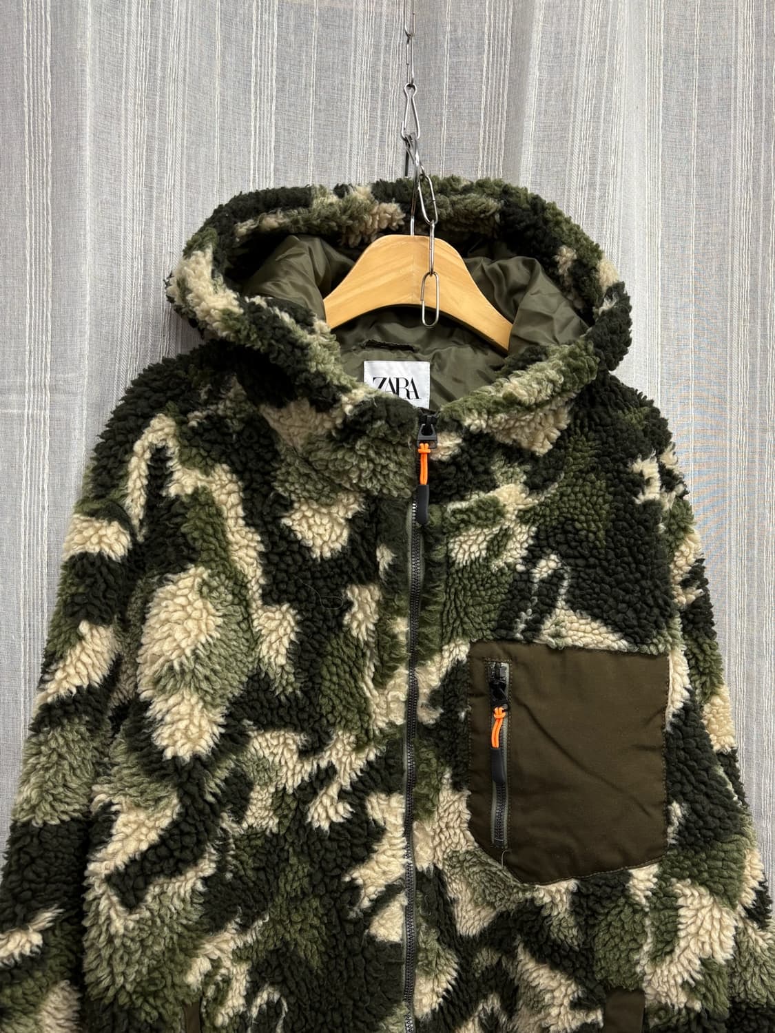 자라(Zara) 카모플라쥬 양털 셰르파 플리스 후리스 자켓 상품이미지3