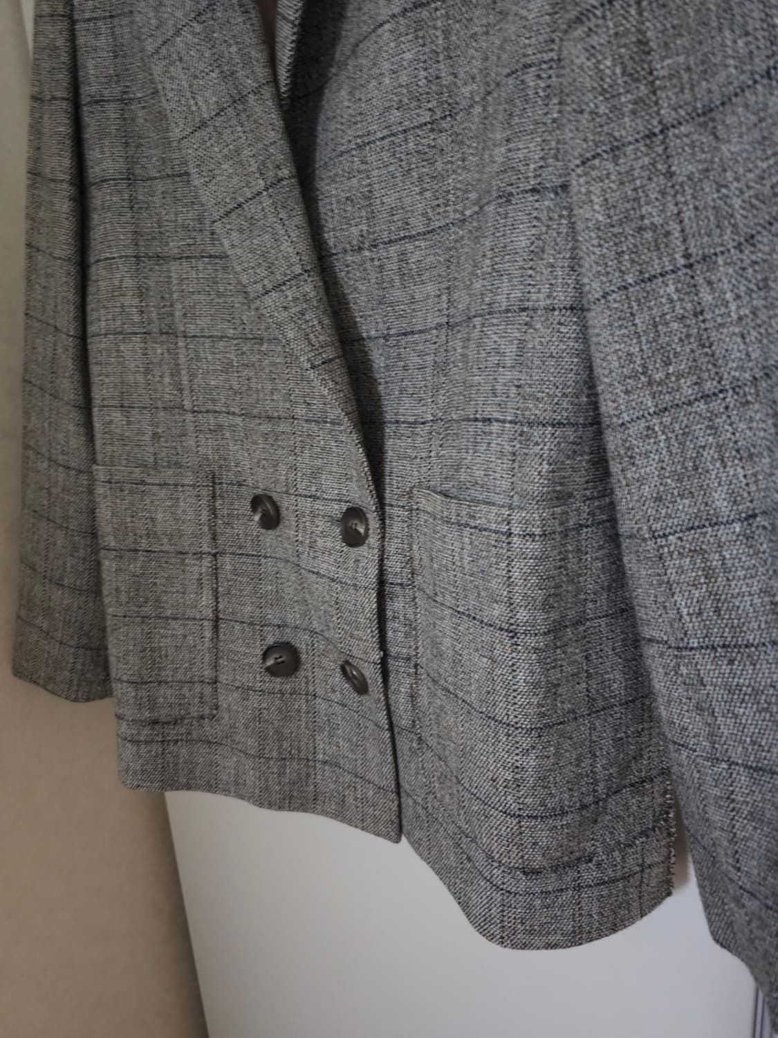 나무그림 체크 패턴 더블 브레스트 자켓 상품이미지3