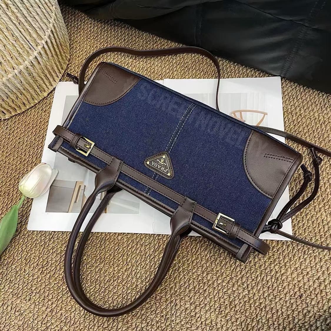 신상 프라다 보니 미니 데님백 크로스 숄더백 미듐 상품이미지3