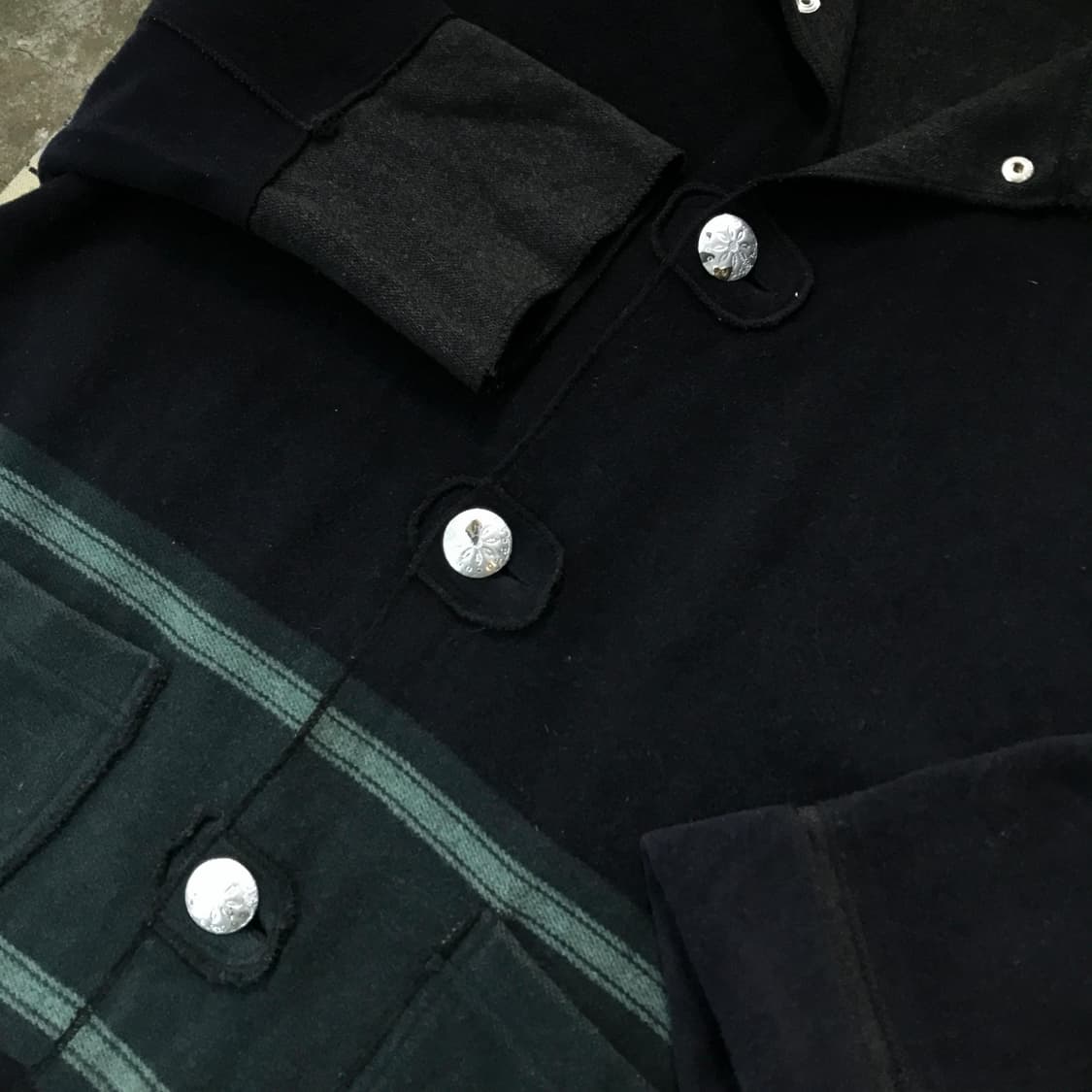 UK VTG 영국 빈티지 네이비 컬러링 후드 싱글 코트 여성 오버핏 상품이미지5