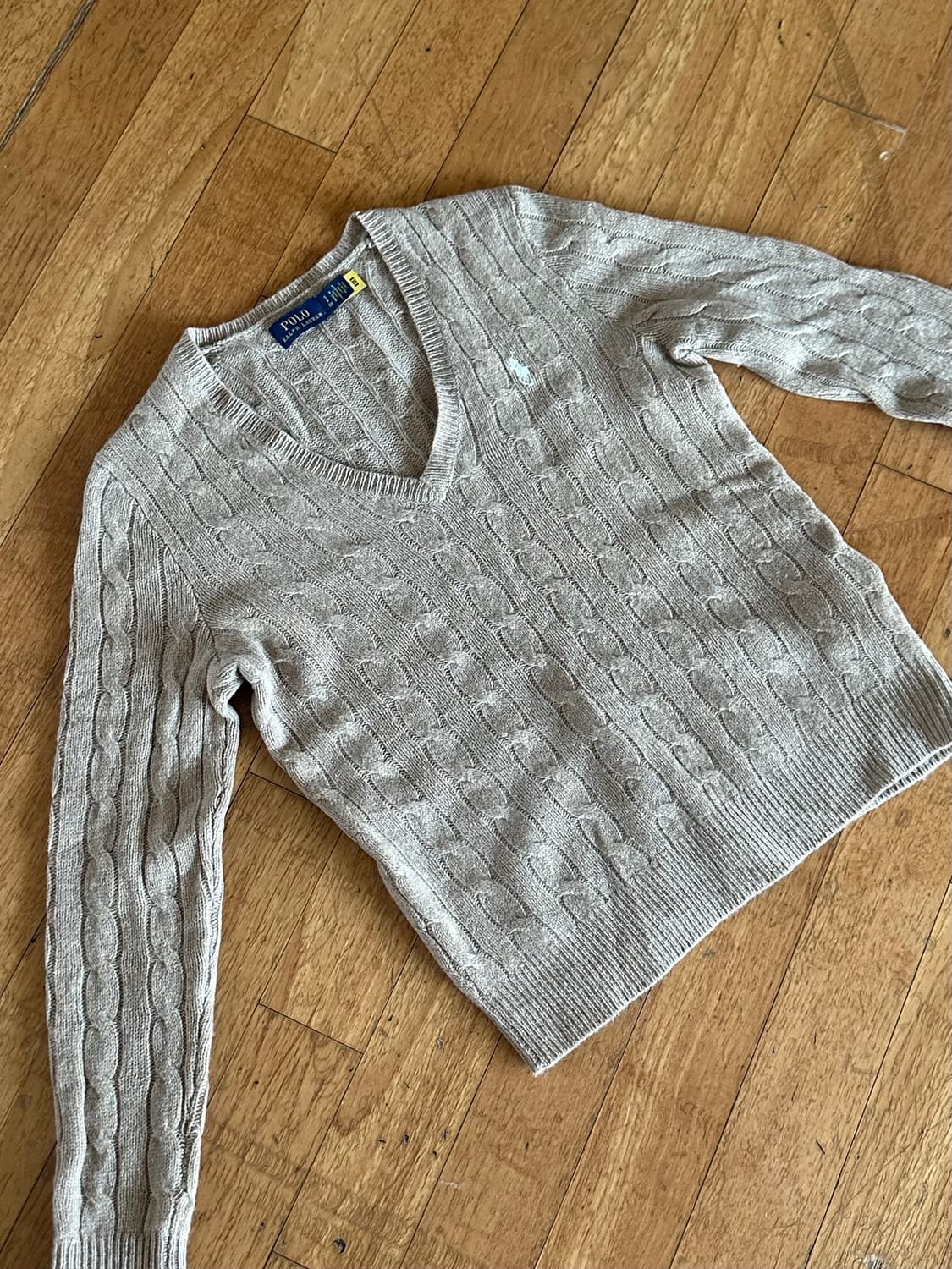 폴로 랄프로렌 여성 케이블 브이넥 니트 S 상품이미지1