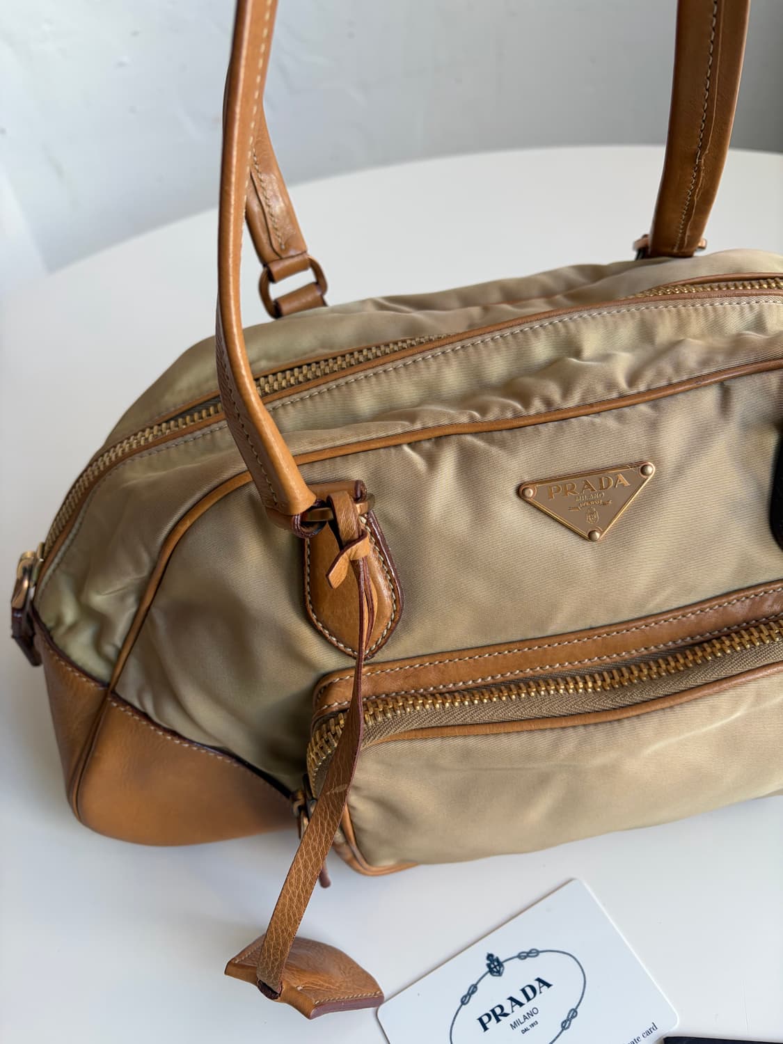 프라다 나일론 레더 숄더백 상품이미지3