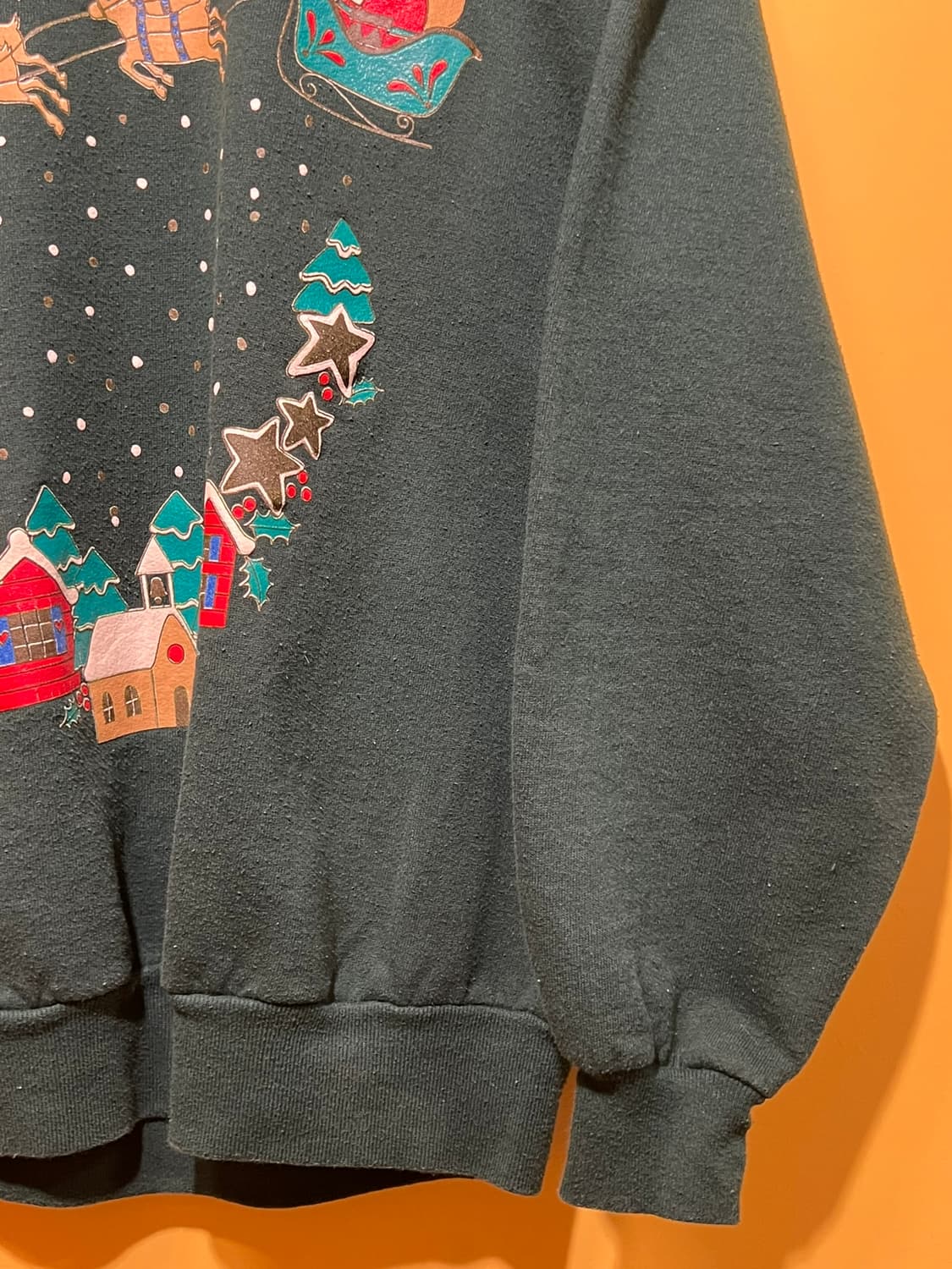 90s [M] USA 크리스마스 순록 산타 그래픽 빈티지 맨투맨 상품이미지5