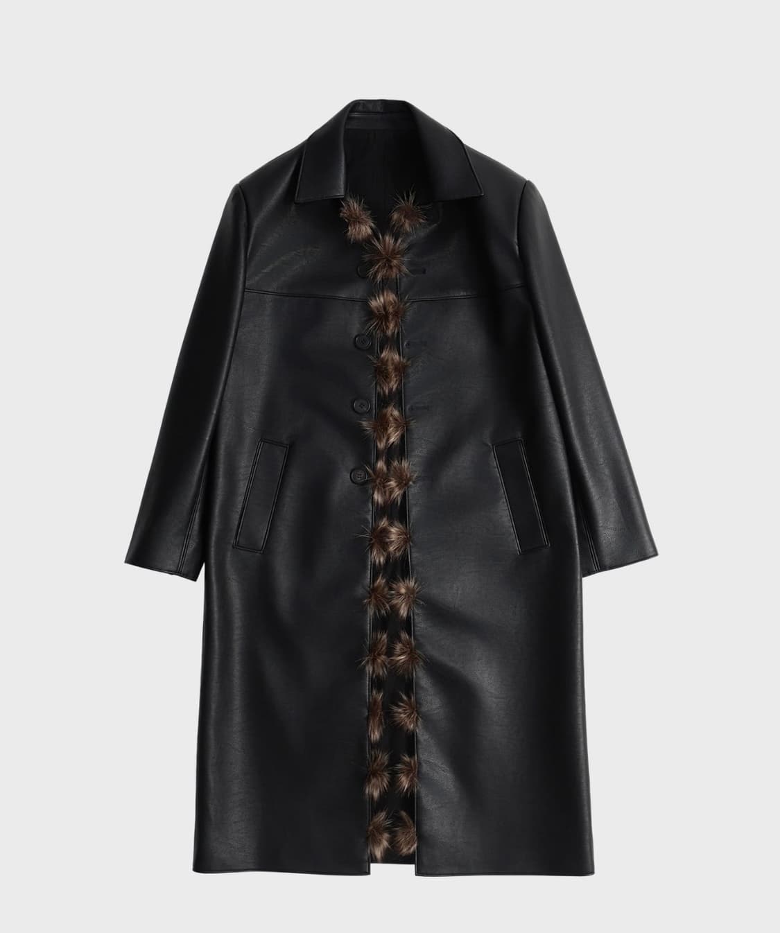 하유스네버다이즈 커팅 볼 롱 코트 상품이미지1