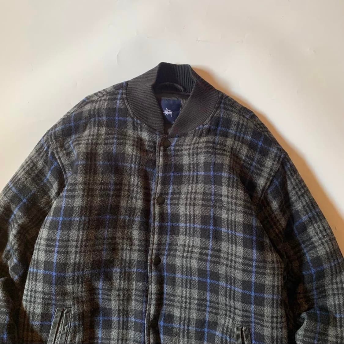 00s 올드 스투시 울 체크 자켓 M 상품이미지2