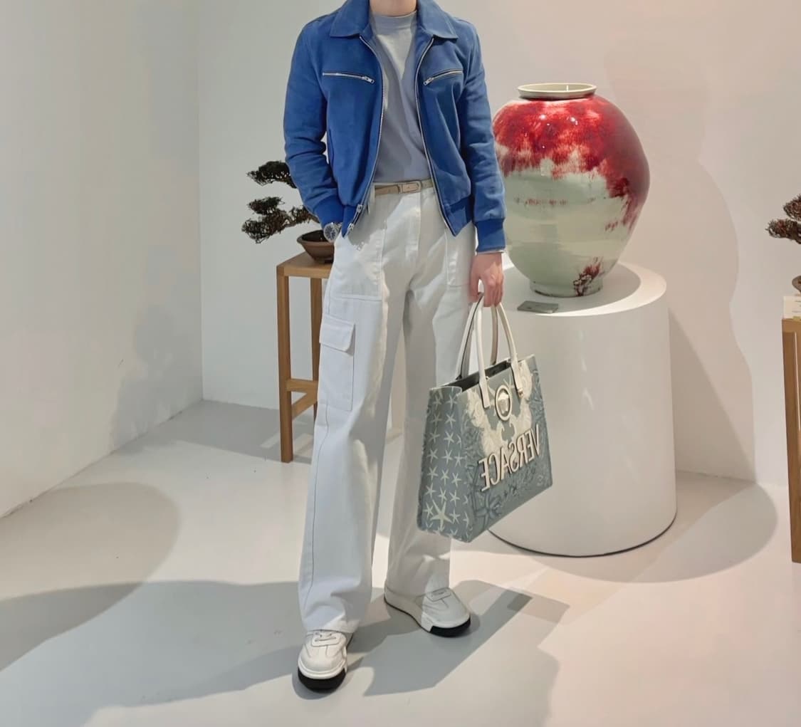 베르사체 프린트 라지 캔버스 토트백 상품이미지5