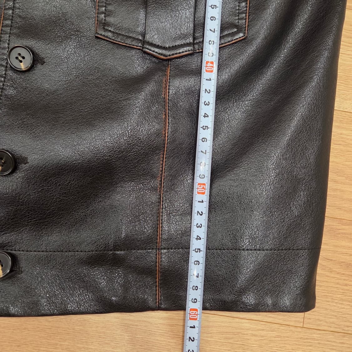 MOOD 빈티지 스타일 브라운 레더 자켓 M 상품이미지10