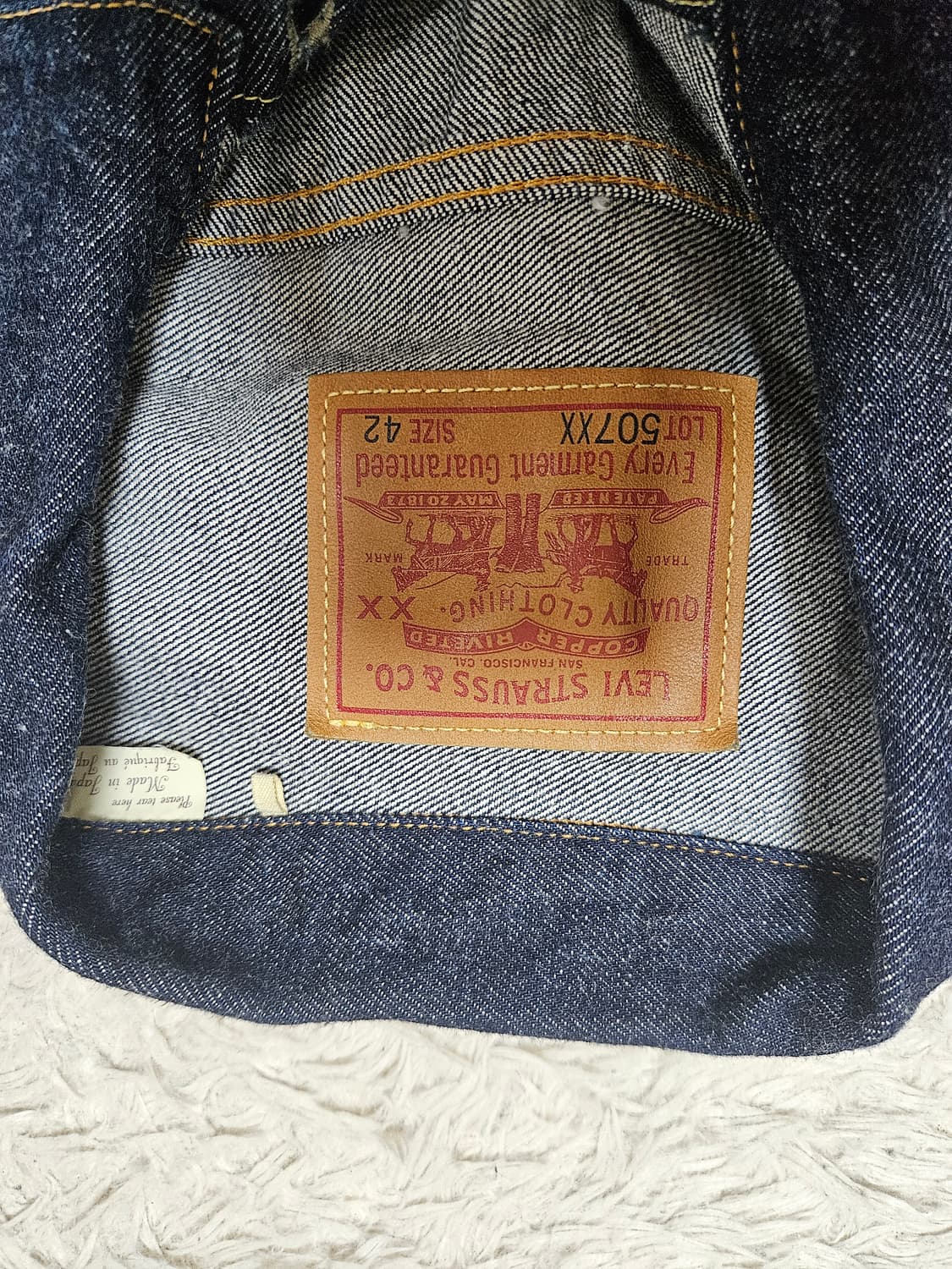 리바이스 lvc 507XX 타입2 42 데님 트러커 자켓 상품이미지3