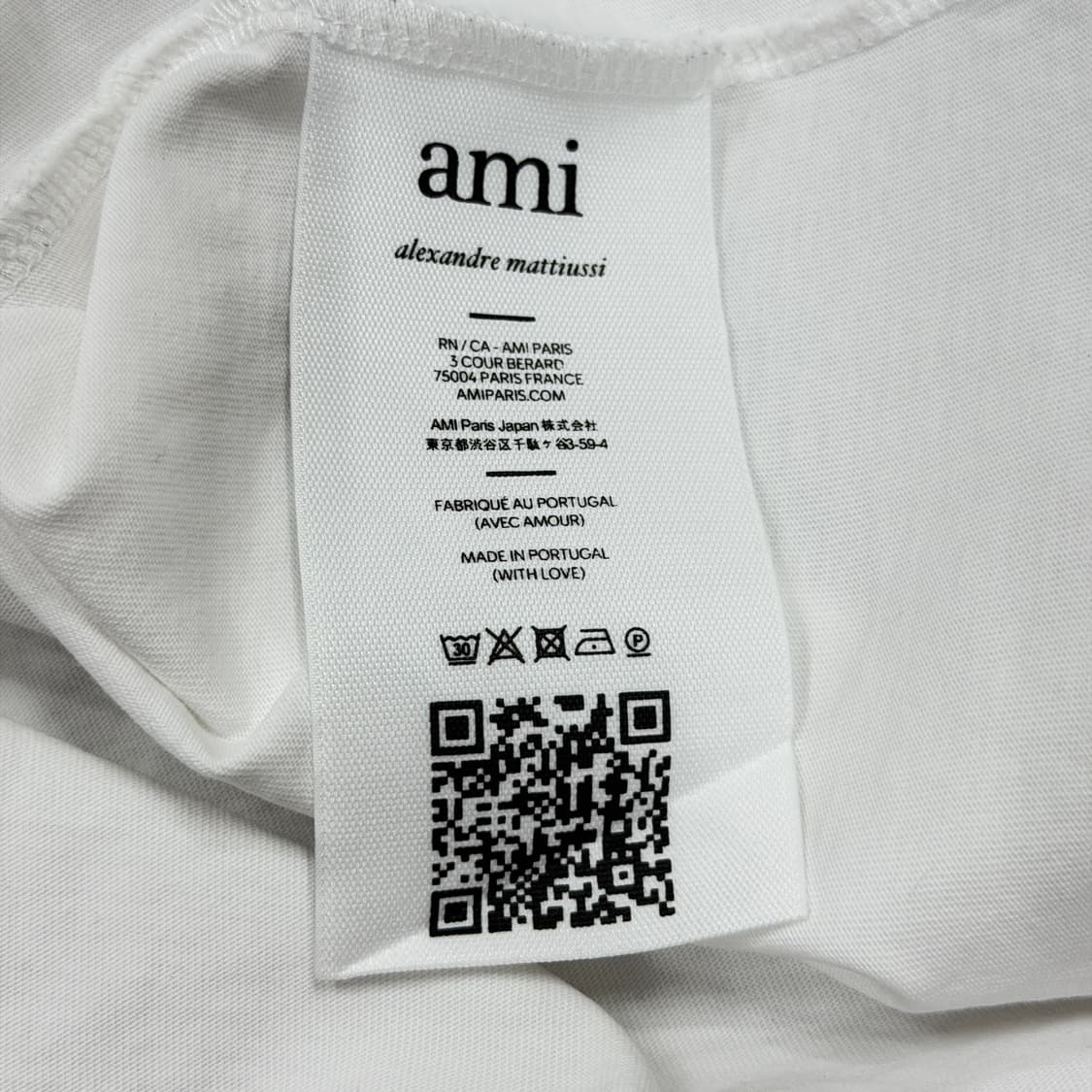 AMI 아미 스몰 하트 로고 반팔티 화이트 L 상품이미지5