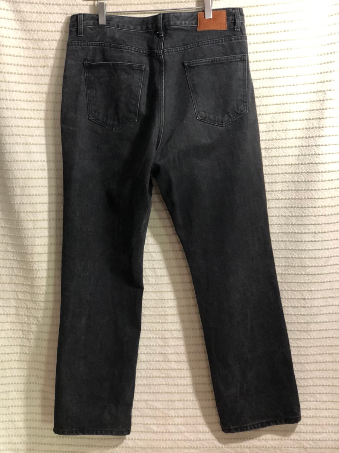 커스텀어클락 블랙 세미 와이드 청바지 흑청 데님 34 상품이미지2