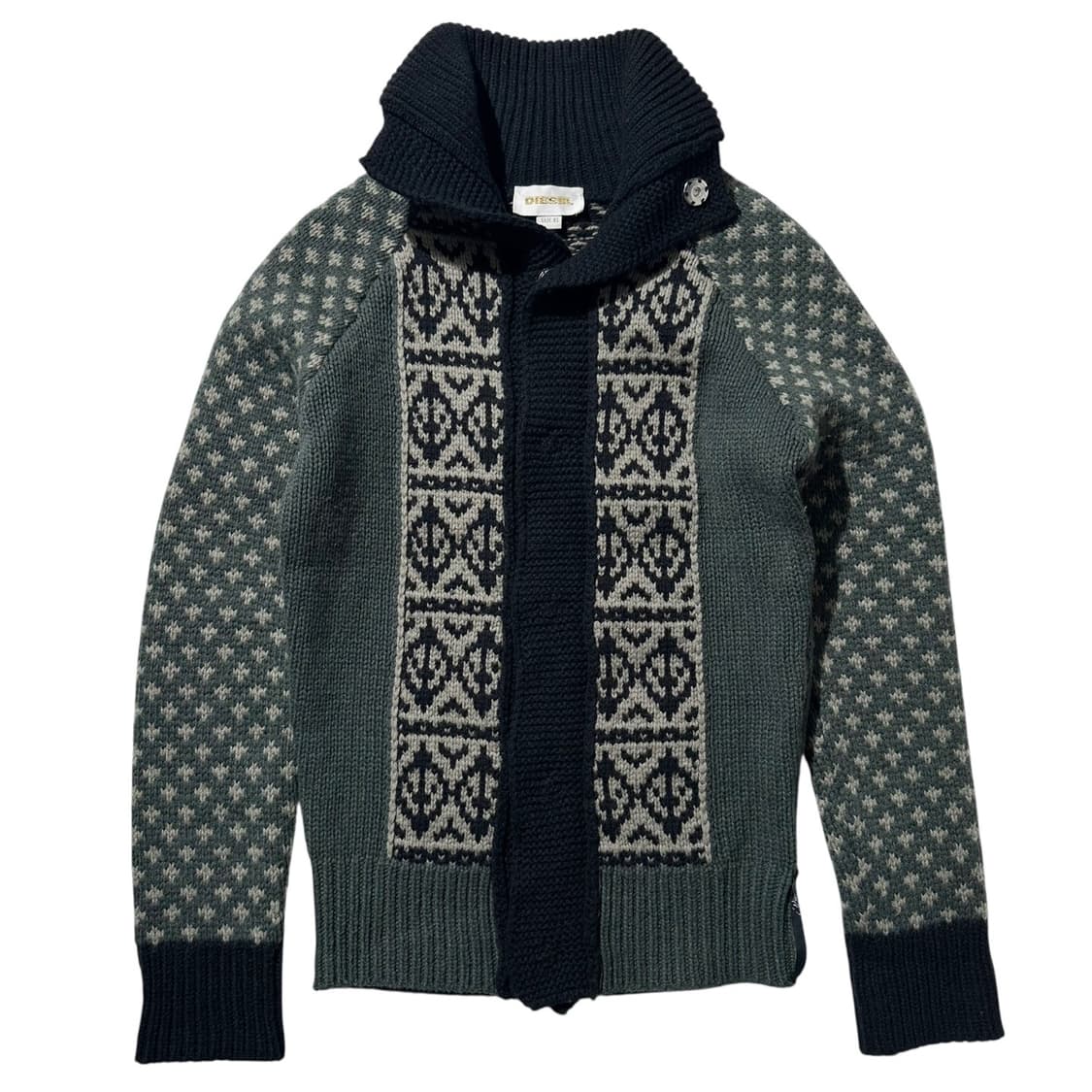 (매장판) 디젤 울 패턴 하이넥 니트 가디건 상품이미지1