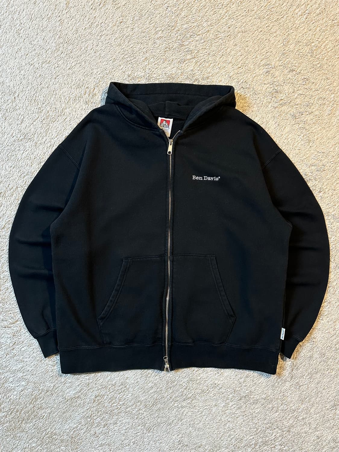 벤데이비스 BEN DAVIS 화이트라벨 헤비스웨트 후드집업 블랙 상품이미지1