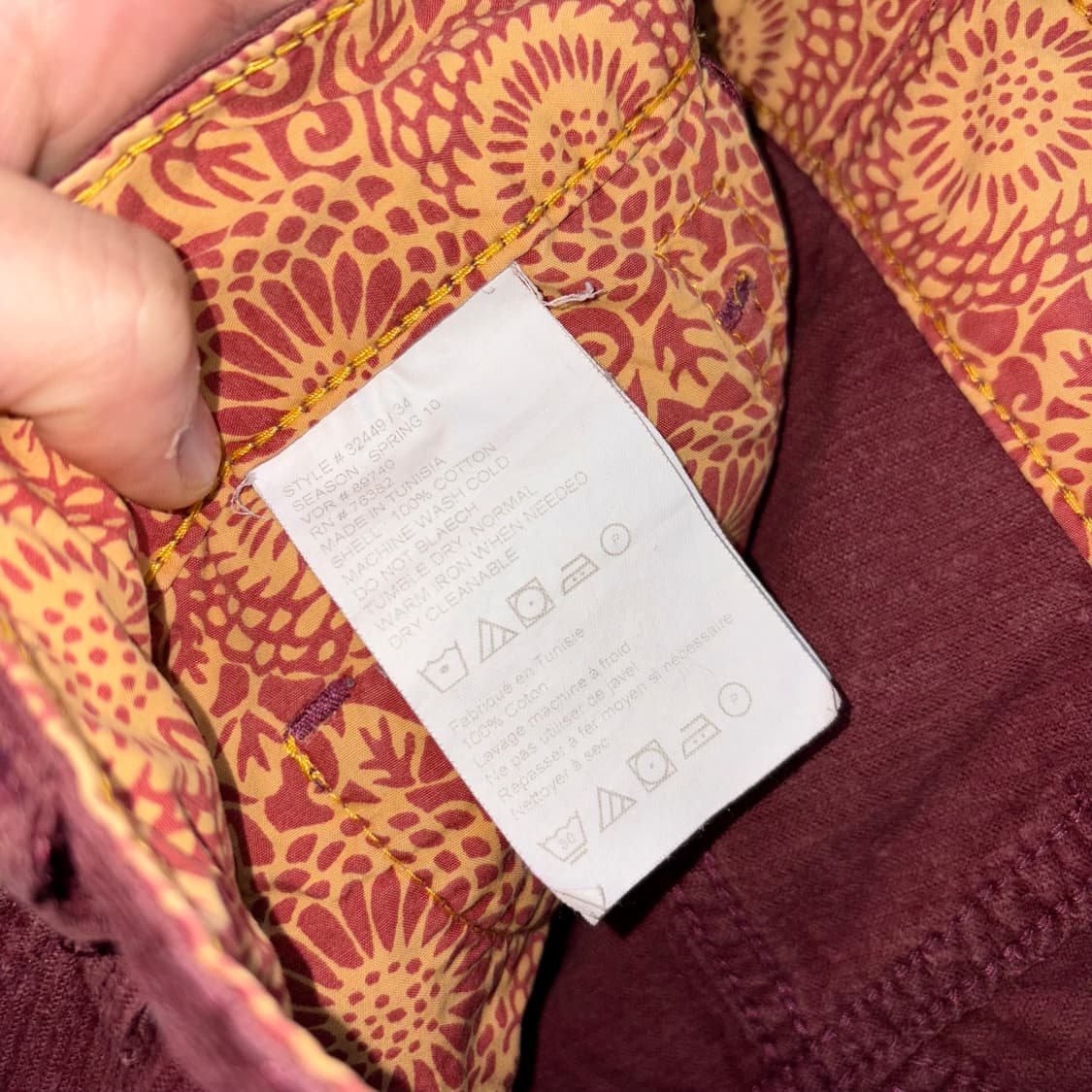 (34) 팀버랜드 버건디 코듀로이 팬츠 상품이미지6