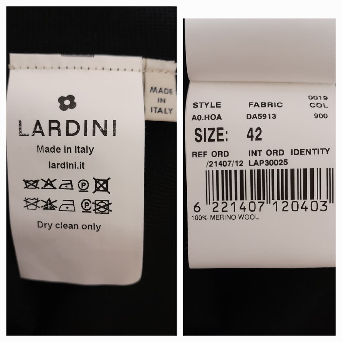 라르디니 블랙 메리노울 니트자켓 42 상품이미지9