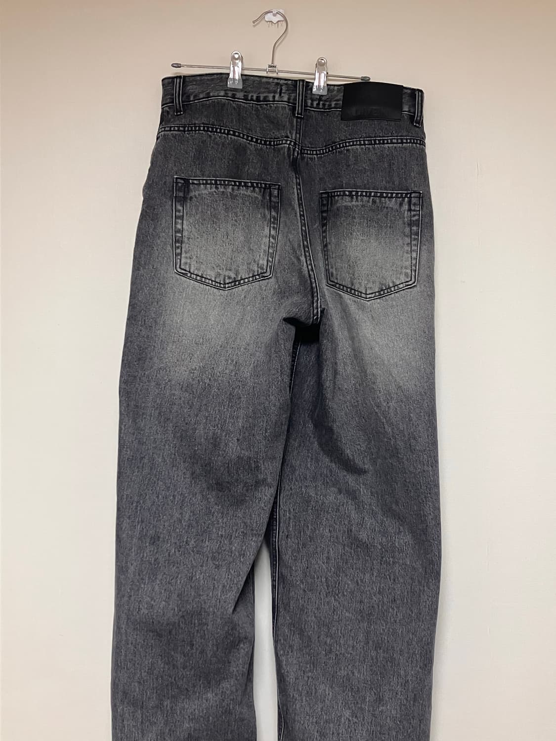 다이브인 loosed wide denim pants washed blac 상품이미지5