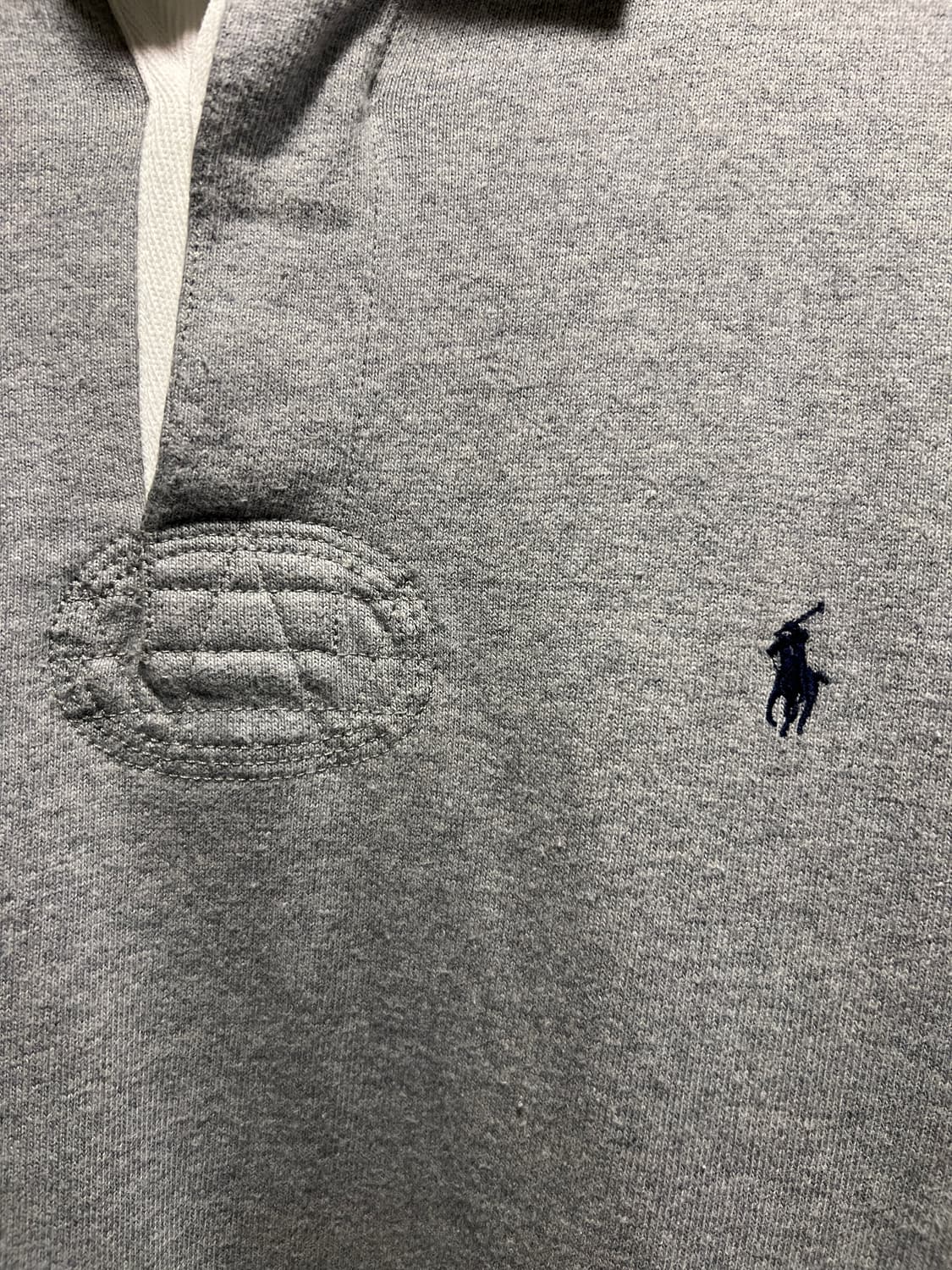 [2XL]폴로 랄프로렌 엘보패치 그레이 럭비 티셔츠 상품이미지3