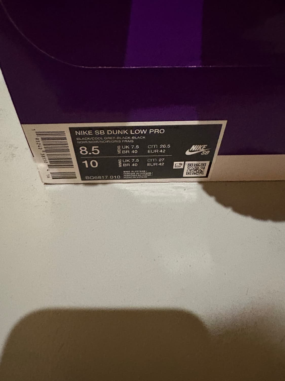 (265) 나이키 덩크 sb 덩크 로우 블랙 쿨 그레이 상품이미지7