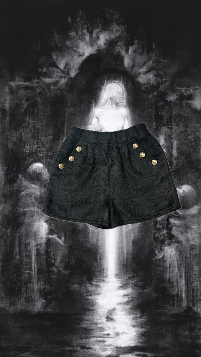 Black gold shorts 블랙 금장 반바지 숏츠 상품이미지1