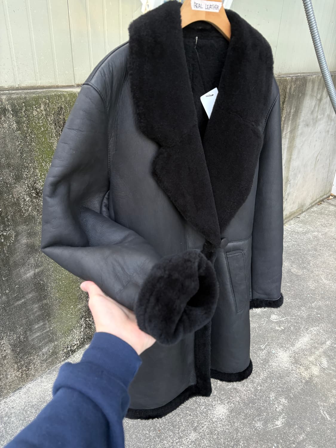 90‘s 타케오 키쿠치 리얼 레더 쉽스킨 시어링 무스탕  상품이미지4