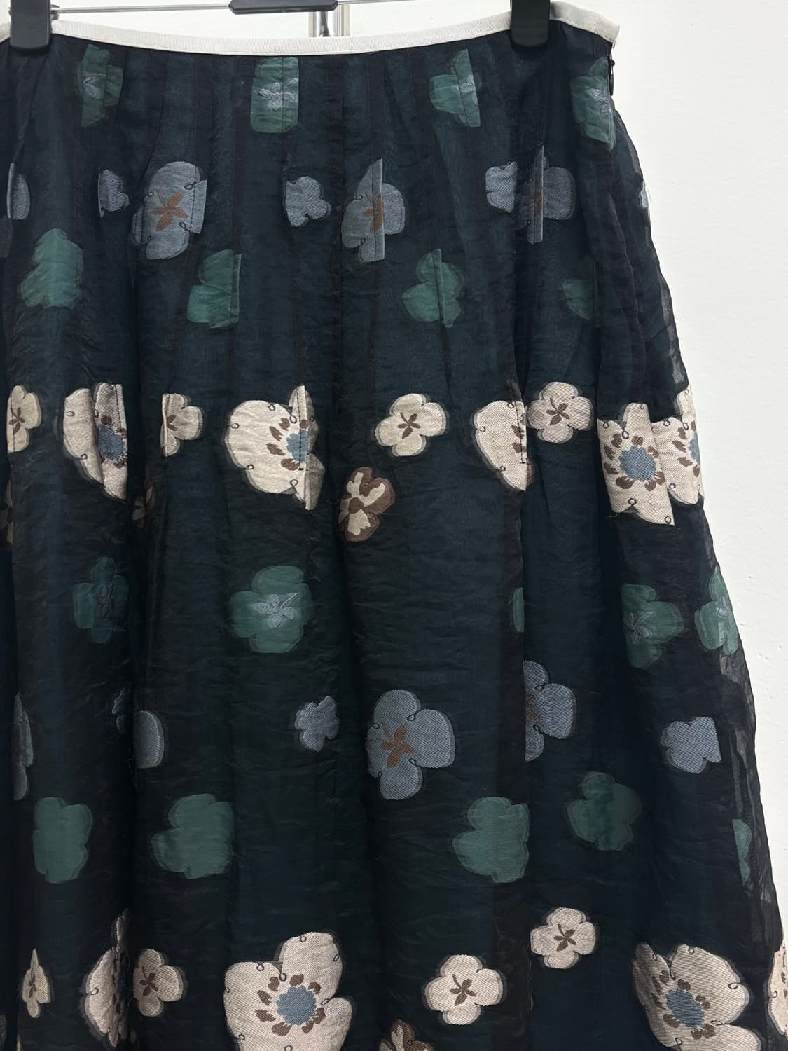 빈티지 블랙 플로럴 미디 스커트 상품이미지4