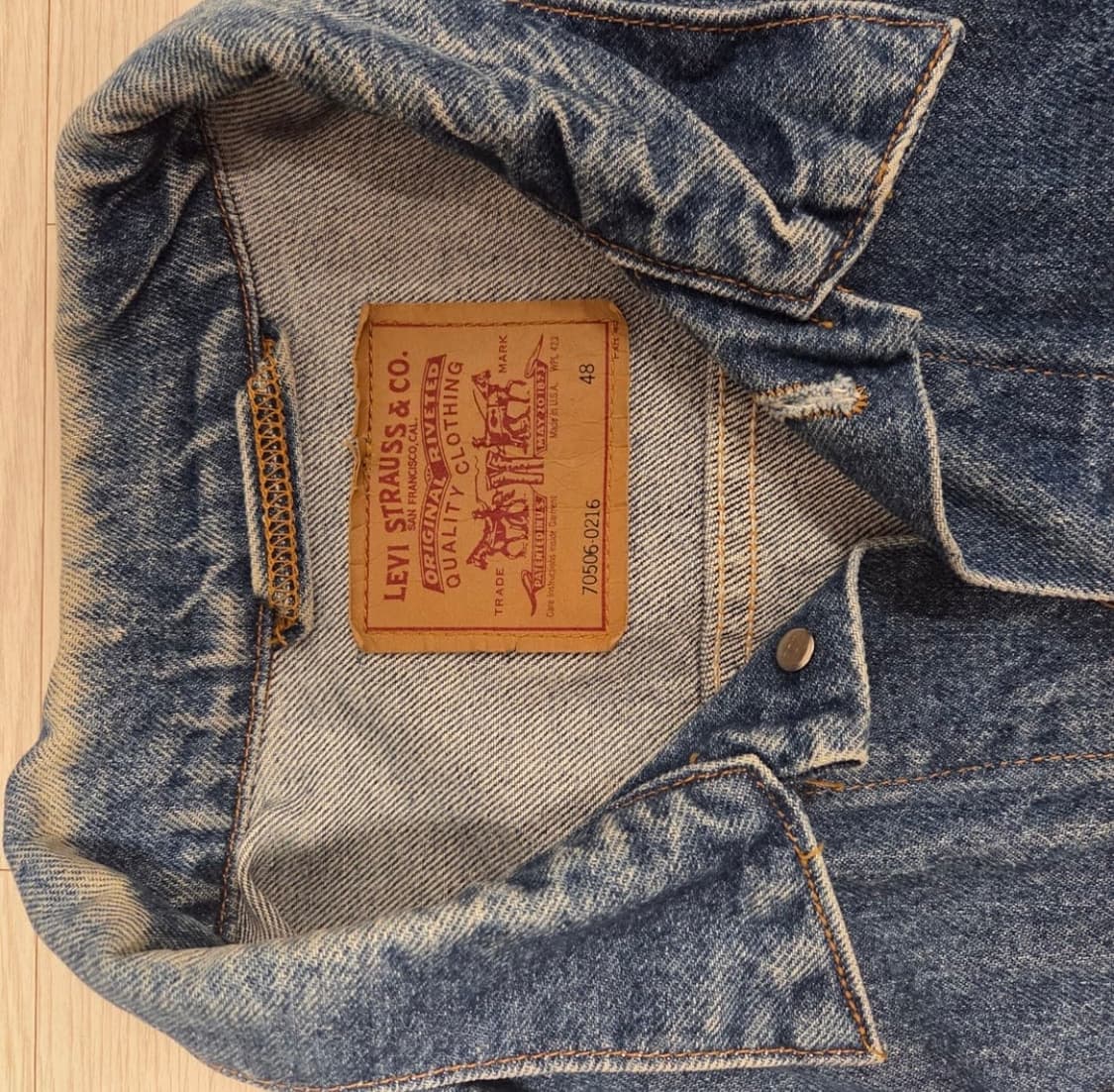 90s 리바이스 청자켓 made in usa 상품이미지3