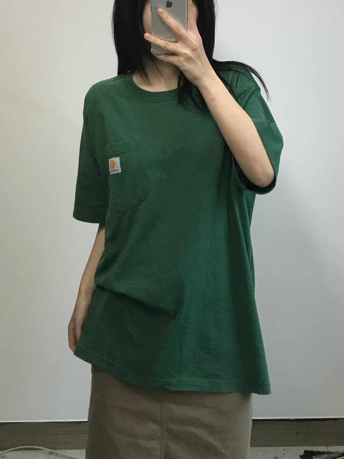 칼하트 그린 포켓 반팔 티셔츠 상품이미지1