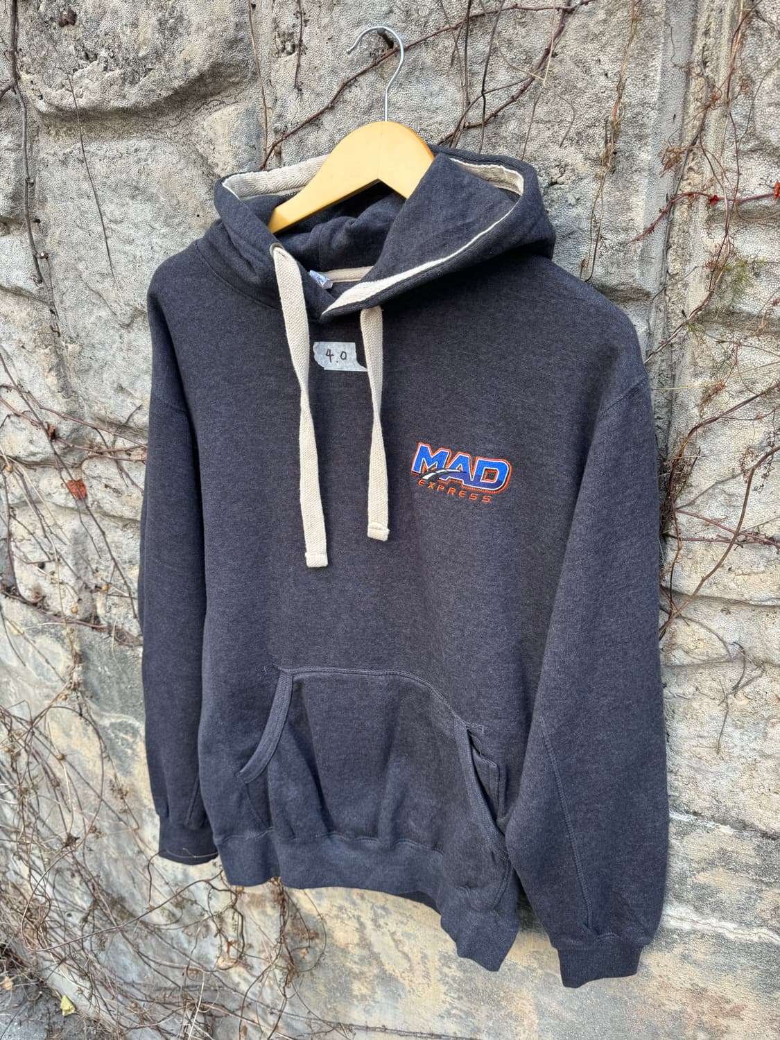 Milltex 빈티지 리버스위브 후디 후드티 그레이 L 상품이미지3