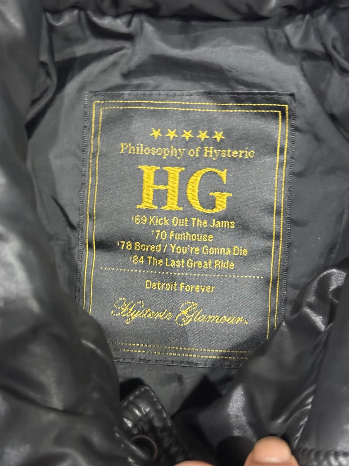 히스테릭 글래머 아카이브 사선 지퍼 히스걸 패치 라이더 패딩 자켓 상품이미지4