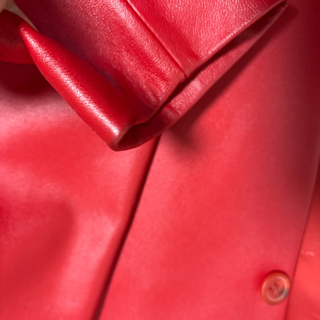 빈티지 리얼 레더 양가죽 레드 싱글 자켓 상품이미지7