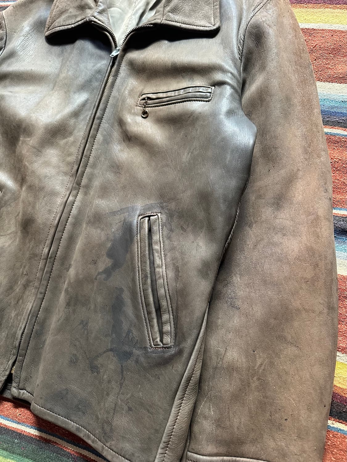 50s USA Vintage Deerskin Leather Jacket 상품이미지3